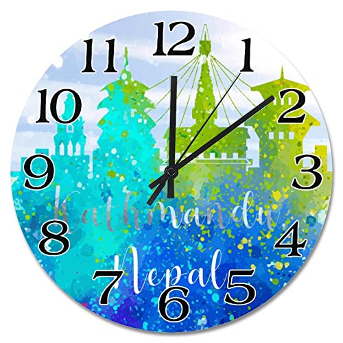 Horloge murale décorative Katmandou 38 cm moderne peinte à piles