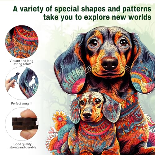 Puzzle de Madera para Adultos - Rompecabezas de 200 Piezas con Formas Irregulares de Animales, Regalo Creativo Único para Adultos y Niños miniatura 5