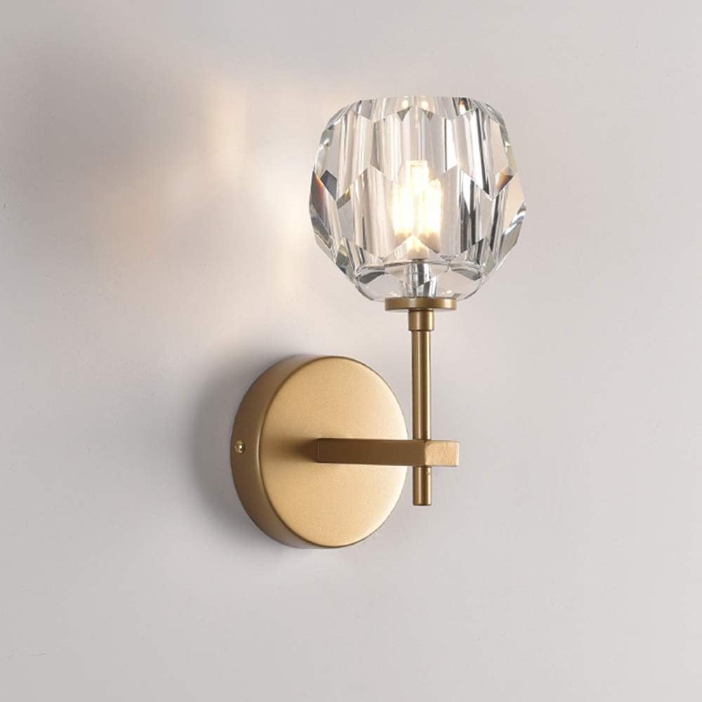 2 Pack Crystal Ball Wall Sconces, Mid Century Modern Industrial Long Arm Wall Lamp, Antique Gold Material Body Wall Mounted Lights, 1 Light Indoor Bedside Decoration Wash Wall Lamps (Color : Brass)