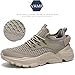 Srenket Men's Running Shoes Non Slip Shoes Breathable Lightweight Fashion Sneakers Slip Resistant Athletic Sports Walking Gym Work Shoes Khaki