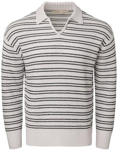 Men's Cotton Linen Textured Long Sleeve Polo2