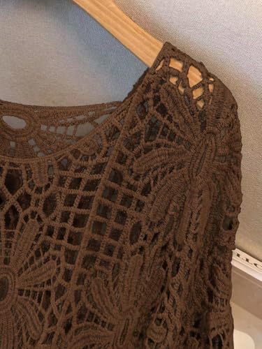 Image of MakeMeChic Women's Plus Size Crochet Boho Tops Summer Vacation Beach Cover Ups Sweater