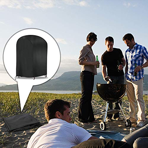 VEGKEY Grill Abdeckhaube, Grillabdeckung Wasserdicht BBQ Cover, BBQ Gasgrill Schutzhülle Haube Grill Abdeckplane 77cm x 67cm x 110cm (Schwarz) – Bild 3
