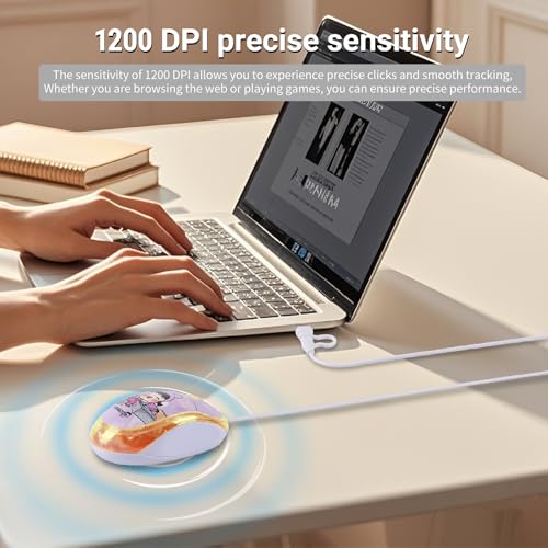 Souris USB Type-C silencieuse rose pour éliminer les bruits de clic sur MacBook - 6
