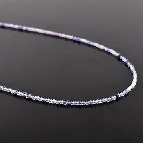 Miniatura 160 de Natural Moonstone Gemstones Choker Necklace, Faceted Rounds Beads, Silver Plated Jewelry, Healing Crystals, Birthday, Handamde, Minimalist, Women