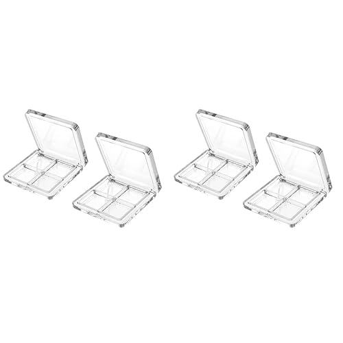 Beaupretty 4 piezas de sombra de ojos vacía de 4 rejillas, sombra de ojos, estuche de almacenamiento de lápiz labial, caja de maquillaje
