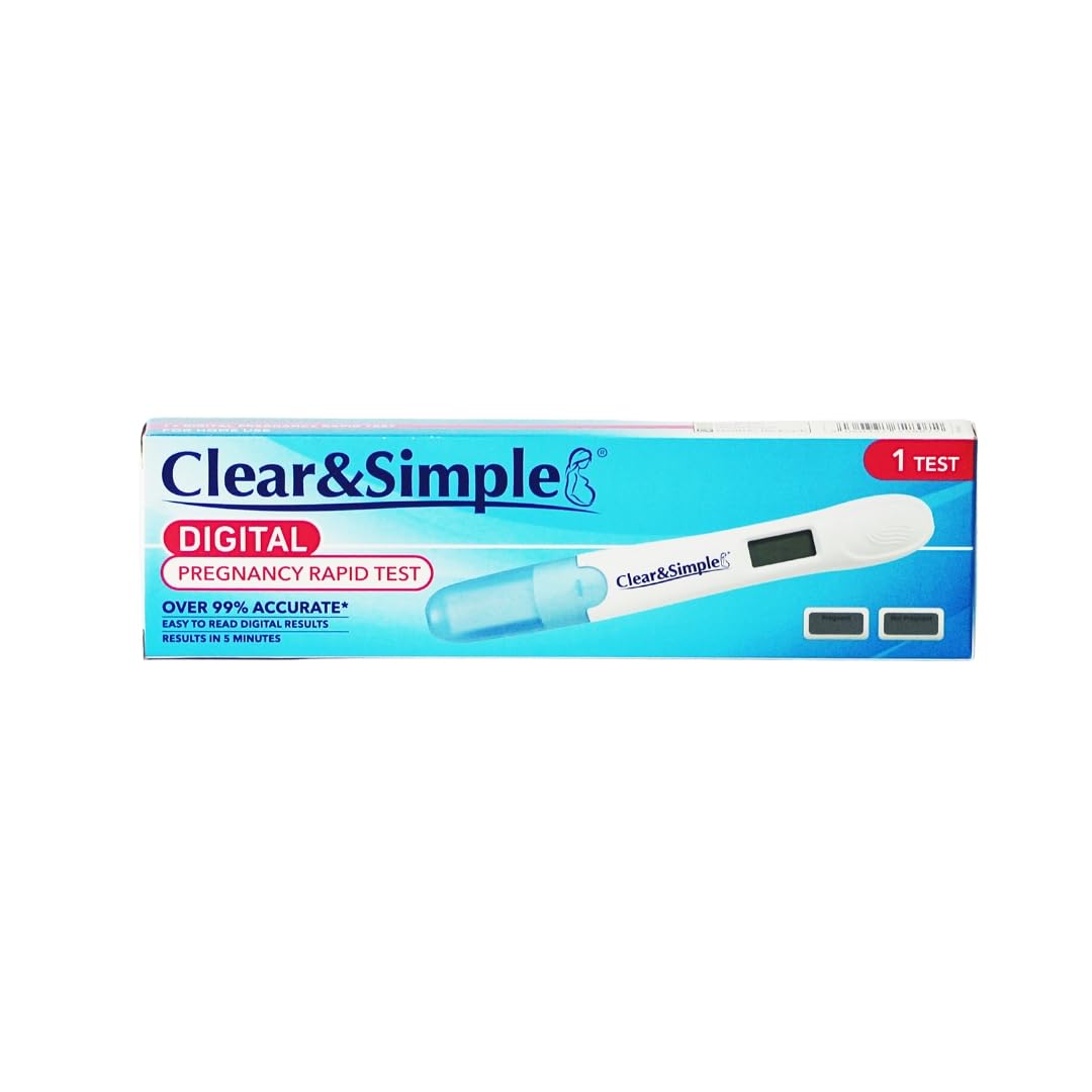 Healthpoint Clear and Simple Digital Pregnancy Test, Rapid Accurate Results in 5 Minutes, Clear Digital Reading, Easy to Use Clear Results, Home Use for Early Detection of Pregnancy, 1 Test