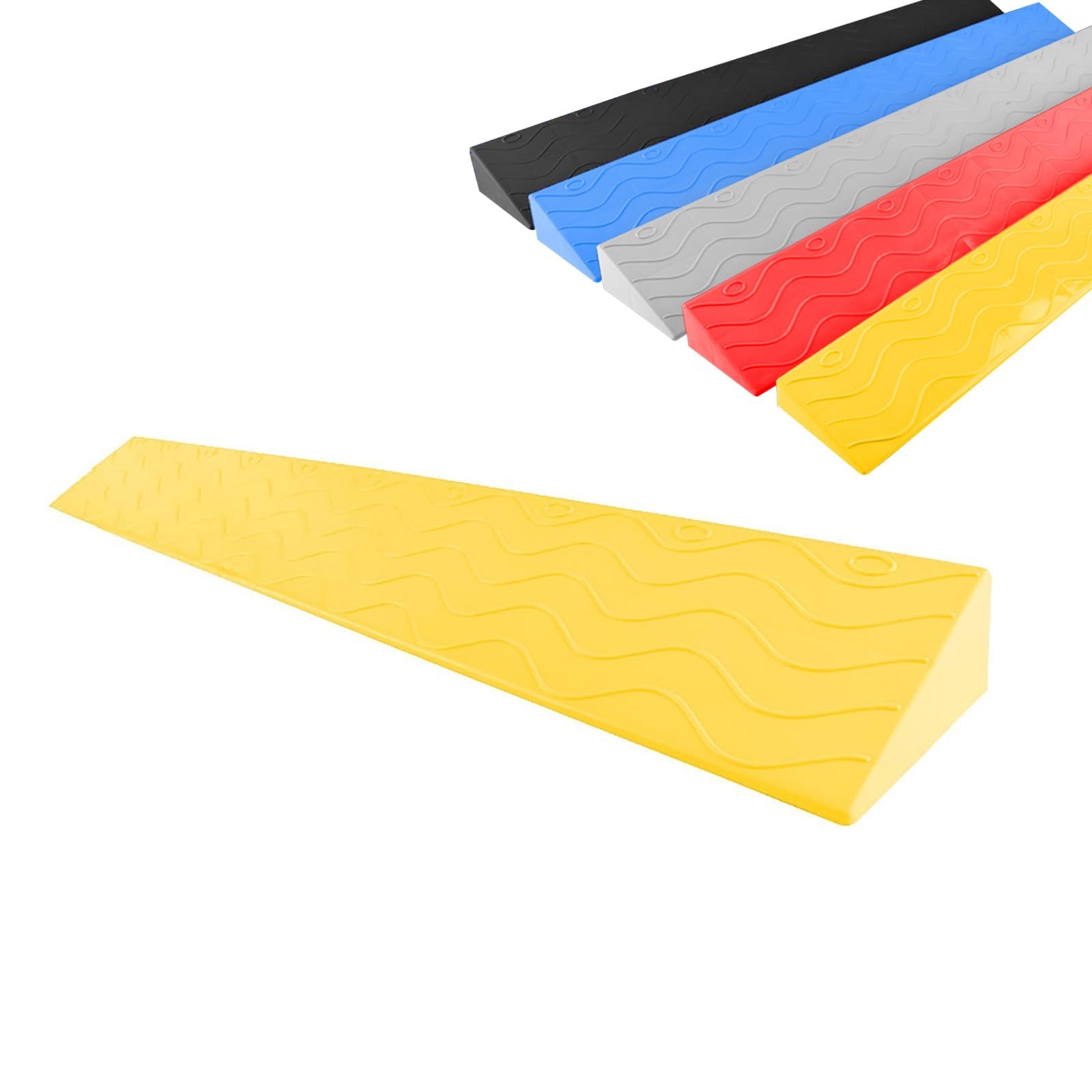 Rampas de umbral, elevadores de umbral para sillas de ruedas, banda de transición antideslizante para puertas, escaleras, caminos, robots aspiradores, scooters de movilidad, amarillo, 100 x 16 x 7,5