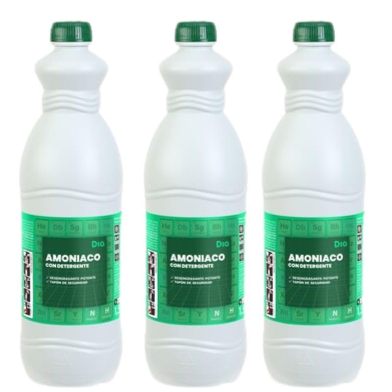 Pack 3 Botellas de Amoniaco con detergente – Limpieza Profunda – 3 x 1,5 Litros