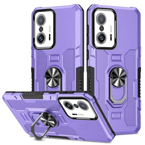 Coque Xiaomi 11T antichoc avec anneau rotatif et protection rigide en PC