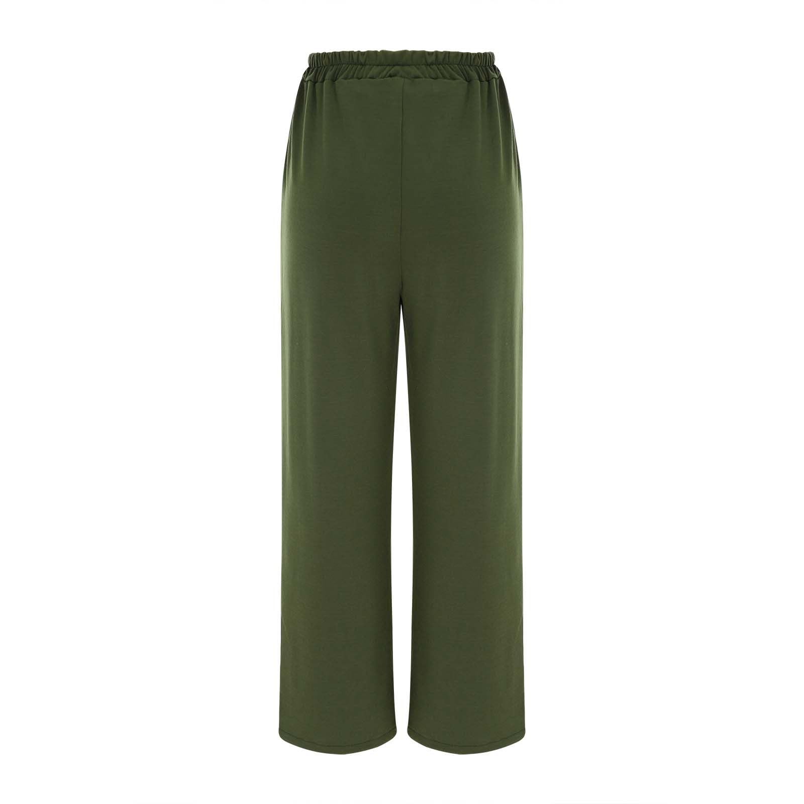 Pantalones de chándal largos para mujer, pierna ancha, pantalones de ocio