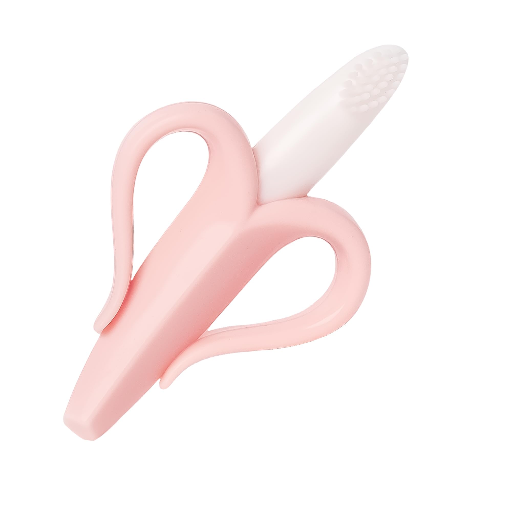 MASTELA Silicone Banana Shaped Teething Baby Toothbrush/Teether for Baby/Toddlers/Infants (Pink, Pack of 1)-image-42