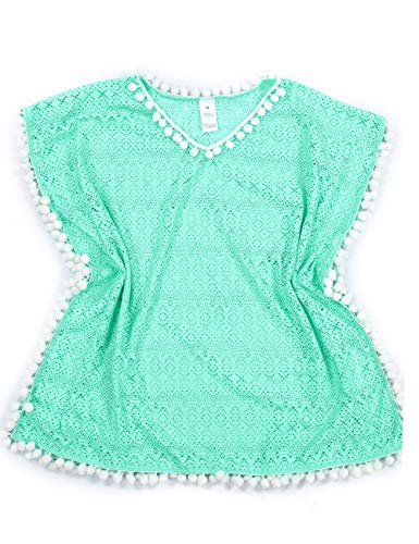 Image of DUSISHIDAN Swimsuits Coverups for Girls with Cute Pompom Tassel One Size 6-12 Years
