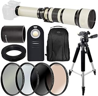 Ultimaxx 650-1300mm Manual Zoom Lens Deluxe Bundle for Canon EOS 90D,80D, 77D, 70D, 60D, 60Da, 50D, 7D, T7i, T7s, T7, T6s, T6i, T6, T5i, T5, SL1, SL2 and SL3 Digital SLR Cameras