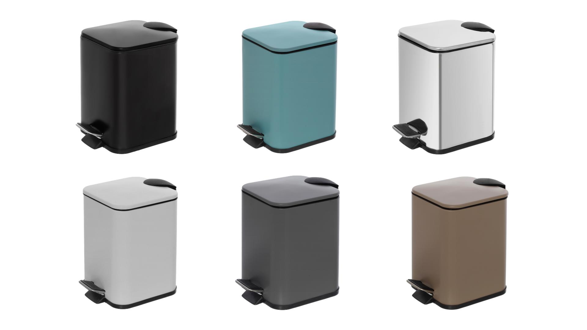 Pattumiera Quadrata Da 3 Litri - Colore Tortora, 16x16x24 Cm - Foto 3