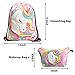 Unicorn Gifts for Girls - Unicorn Drawstring Backpack/Makeup Bag/Bracelet/Necklace/Hair Ties/Keychain/Sticker (Pink Unicorn Head 2)