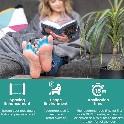 Heartfeltyire Espaçadores de dedos para pedicure, mulheres, 4 peças, gel de silicone, joanetes, dor