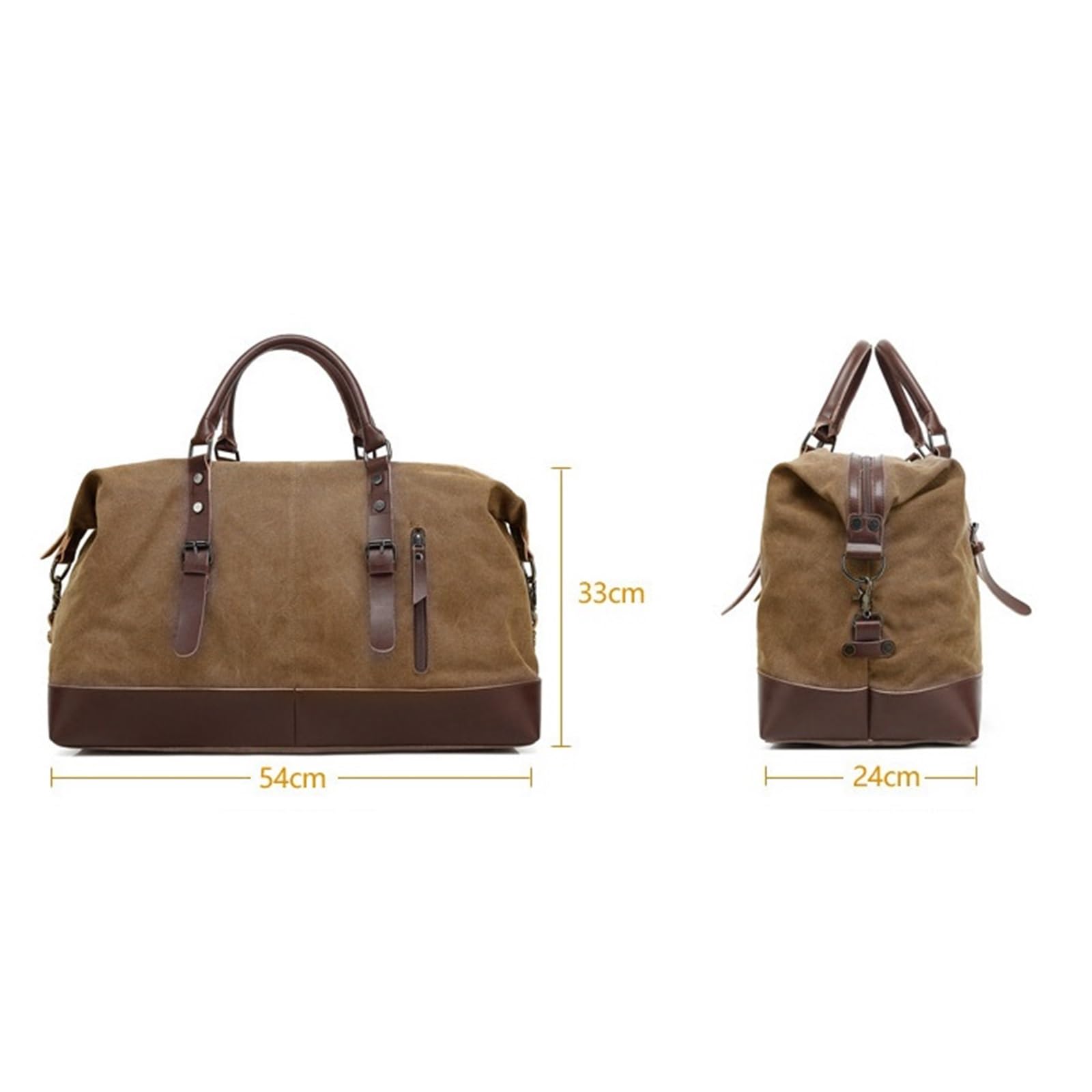 Torba podróżna męska z płótna w stylu vintage, duża torba weekendowa na bagaż podręczny(Black)