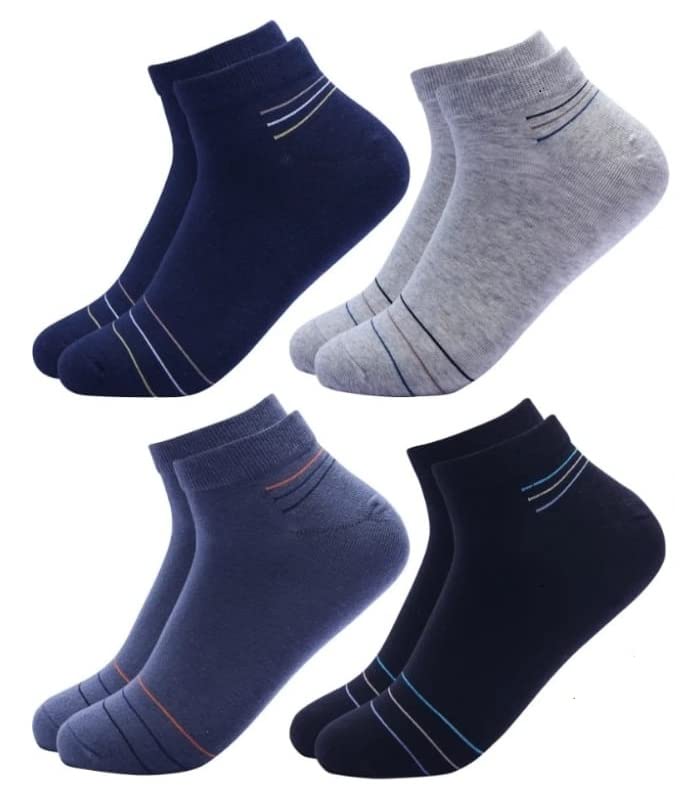 Socks for Men Premium Unique Sports Ankle Length Socks with Thick Cotton Cushion Multi-Purpose, Extra durable Multicolor Socks (Pack of 4)-image-25