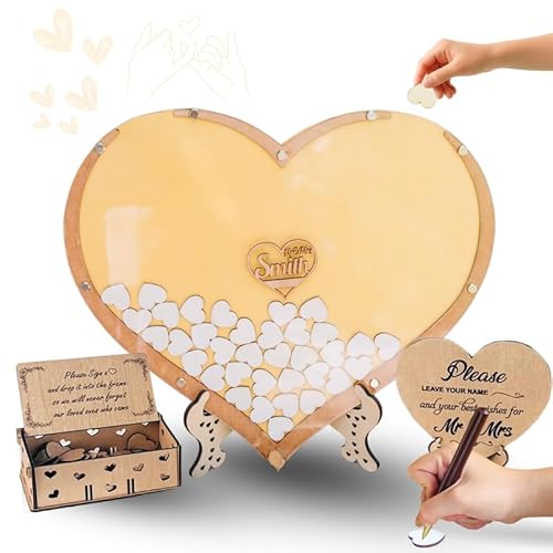 GIFTSHOPBYHELEN Personalized Wedding Guest Book Alternative, Rustic Wedding Guest Book,