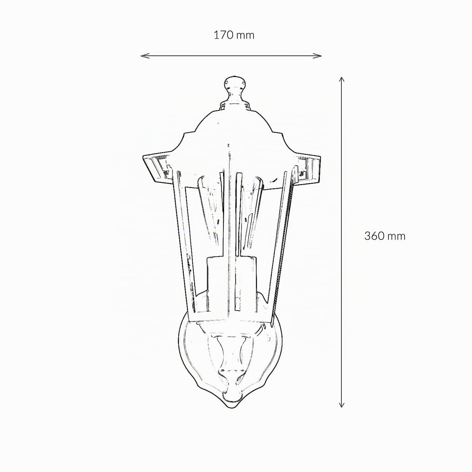 Licht-Erlebnisse Lampada da parete con braccio Paris stile retrò rame antico IP44 impermeabile in alluminio Applique per giardino cortile balcone viale di ingresso