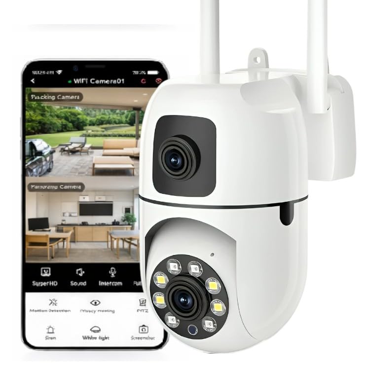 Dual Lens WiFi CCTV Camera Outdoor PTZ 360° | Full HD Night Vision | Motion Detection | Two Way Audio | Waterproof Security Camera-image-17