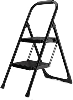 TAPARU Scaffolding 2pcs Multi-Purpose Staircase for Family, Foldable Staircase for Kitchen, Anti-Slip Wide Pedal, Gray.