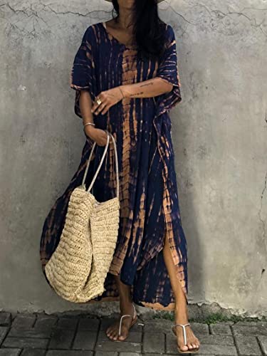 Image of Kaftan Dresses for Women Plus Size Summer Beach Dress with Print and Swim Cover Ups