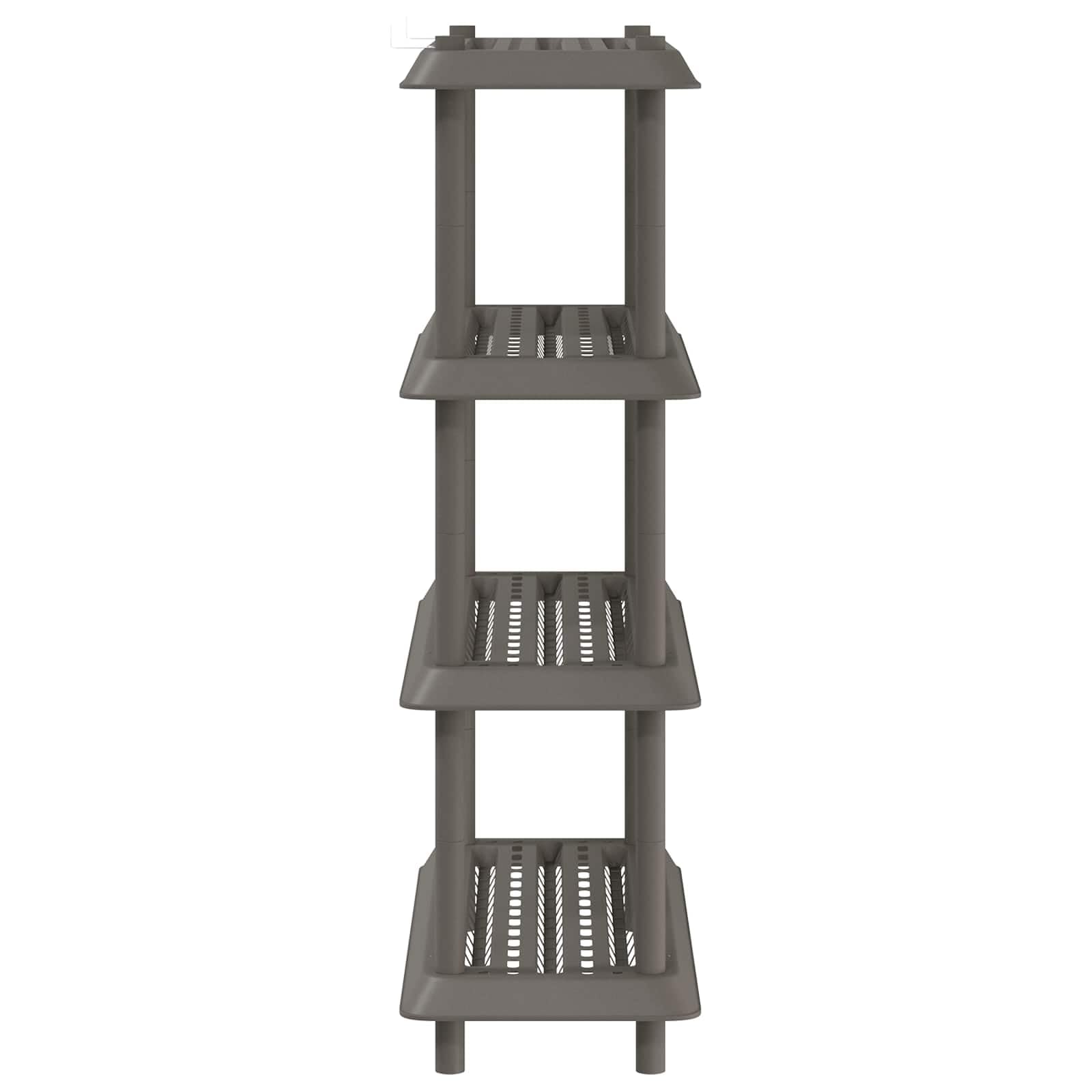 Générique Unità portaoggetti 4 livelli 100 x 40 x 136,5 cm PP Grigio Chiaro | Uso interno esterno, fori drenaggio, pulizia semplice, supporto piante, fissaggio a parete incluso
