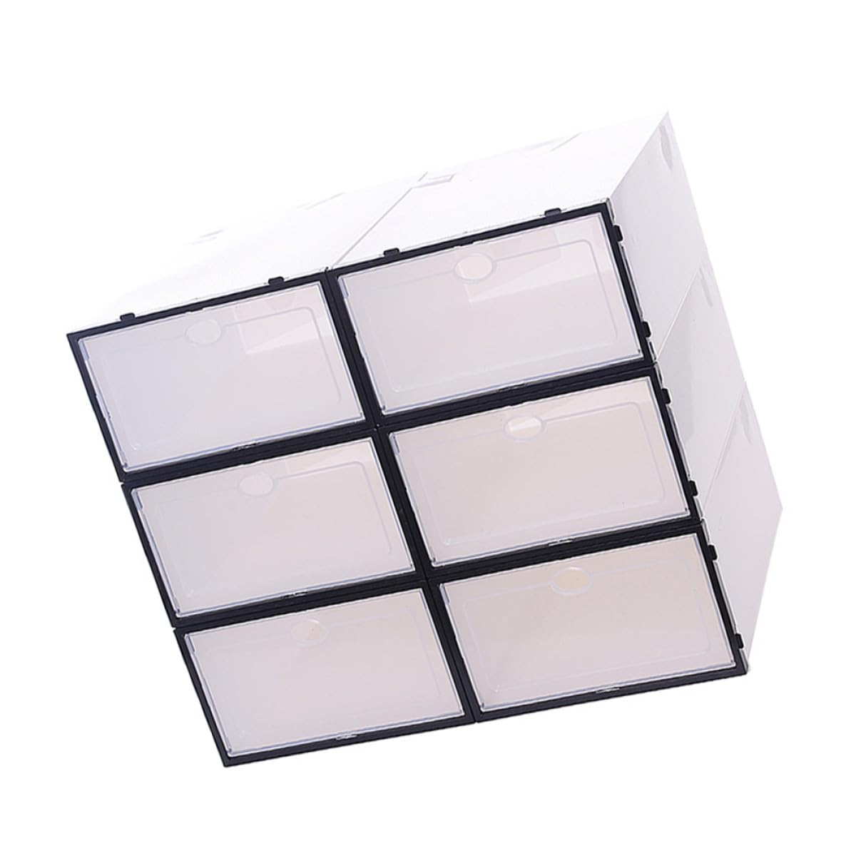Boîte de rangement à chaussures transparente empilable plastique noir