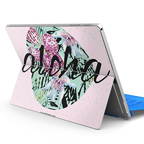 igsticker Surface pro7 (2019) pro6 pro2017 pro4 専用 スキンシール サーフェス ノートブック ノートパソコン カバー ケース フィルム ステッカー アクセサリー 保護 011162 夏 花 ピンク