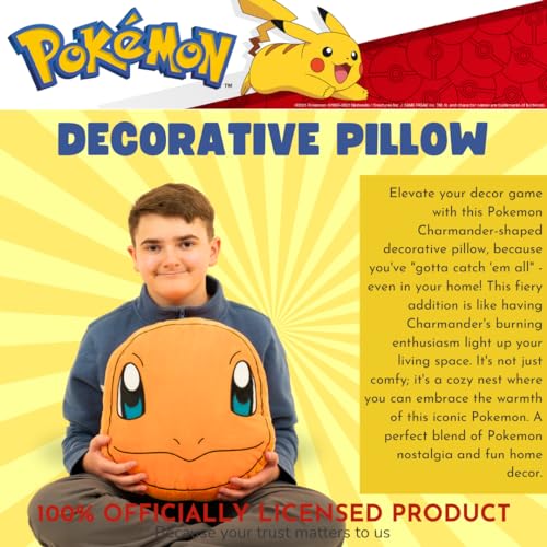 Image of Pokemon Charmander Decorative Plush Pillow - Anime Bedding Accent for Kids - Super Soft, One Size - (Officially Licensed Product) by Franco