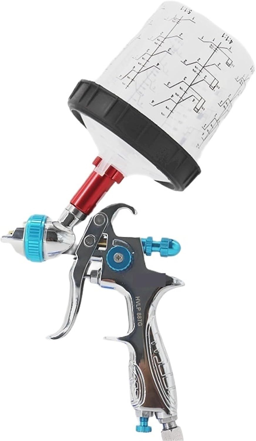 Spray with Adapter Mix Tank 600cc or 400cc Air Spray with Quick-Connect Wash-Free Tank Paint Mixing Cup Paint Sprayer(400cc Tank)