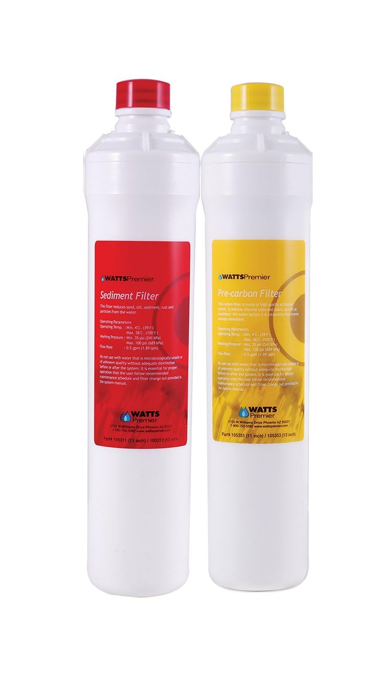 Bi-Annual RO Pure Plus 2-Pack Filtration Kit for 4 Stage Pure Plus/Zero Pure Plus Reverse Osmosis System, Push Button Water Filter Replacement, Sediment Filter, Carbon Pre-Filter