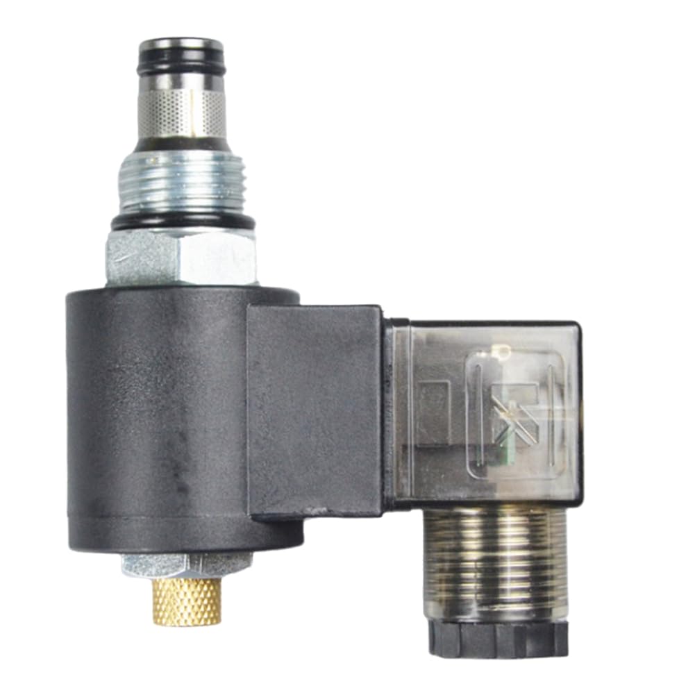 Littimoon Hydraulic Threaded Solenoid Valve Two-Position Two-Way Manual Normally Closed Valve DHF08-220H (LSV08-2NCPM, DC12V)