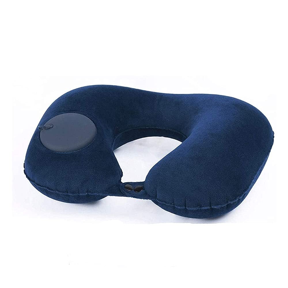 Cuscino da Viaggio Cuscino per Collo, Cuscino da Viaggio Gonfiabile per Dolori al Collo da Viaggio, Comodo, Ultraleggero Compatto Cuscino per Collo Comodo (Colore : Blu) (Blue)