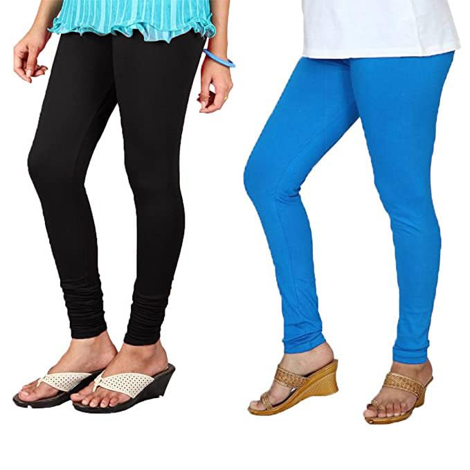 Image of Ultra Soft Cotton Slim fit Solid Color Attractive Casul wear Leggings for Womens - Pack of 2 pcs