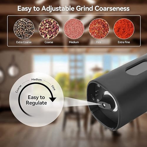 Moulin à sel et poivre électrique automatique rechargeable : pack de 4 pièces