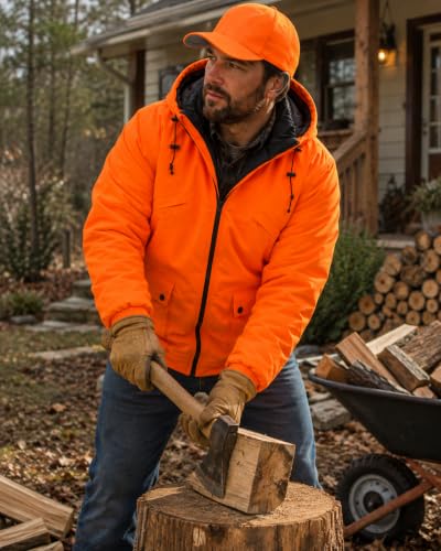 Image of TrailCrest Men's Blaze Orange Camo Insulated Waterproof Tanker Jacket