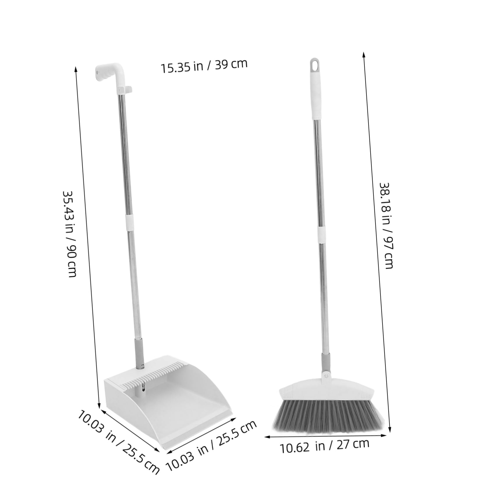 Juego de Escoba y Recogedor Domésticos Plegable, Blanco, 1 Set