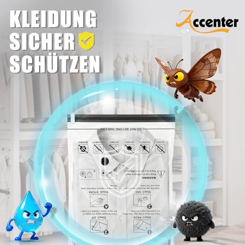 Accenter Vakuumbeutel für Kleidung mit Elektrischer Pumpe,Vakuumbeutel Reise für Koffer Organizer,Kleiderschrank Organizer zur kleidung aufbewahrung,Reisen, Umzug und Alltags-Aufbewahrung
