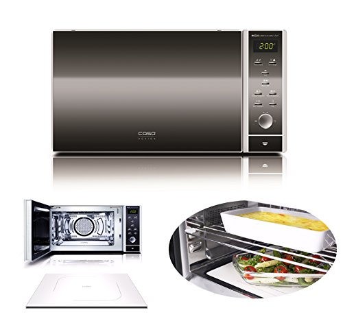CASO MCG25 Keramische chef 3-in-1 magnetron met grill en hete lucht 2050 W | keramische vloer, grillrooster voor 2 niveaus, 110-200 °C, 25 l, roestvrij staal gespiegeld - Image 3
