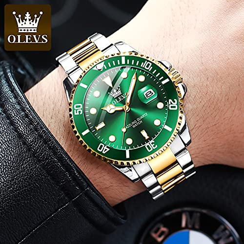 Image of OLEVS Watch Men Luxury Dress Stainless Steel Date Analog Watch Waterproof