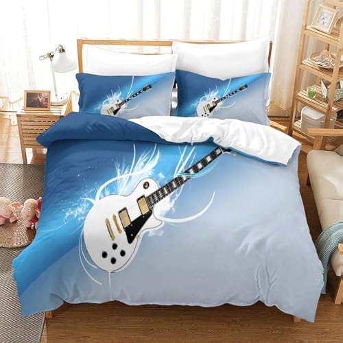 Guitare électrique parure de lit microfibre douce avec zip 140x200 - 3