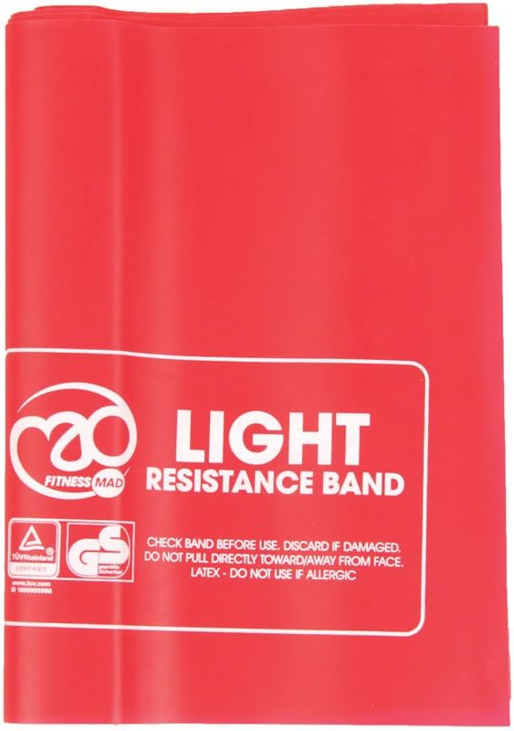 Fitness Mad Resistance Bands, Workout Band 1.5m, 3 Resistance Levels, Heavy Duty Exercise Band for Home Workout, Pilates & Rehabilitation