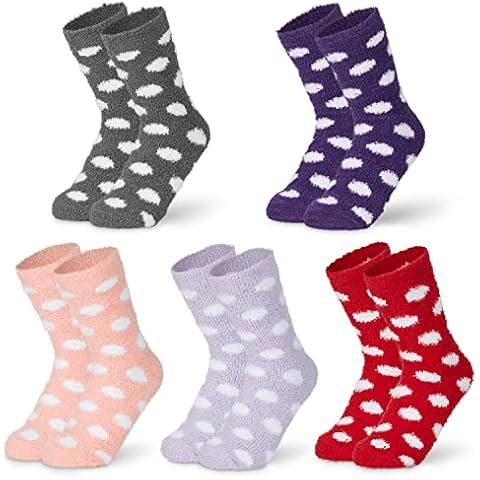 CityComfort Calcetines de Casa Mujer, Multipack Lunares Cover