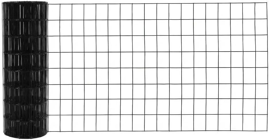 Black Hardware Cloth 2in x 4in Mesh, 24in x 50ft Welded Wire Fence, Black Coated Metal Wire Mesh for Garden, Chicken Coop, Pet Enclosure, Model W24L50C16