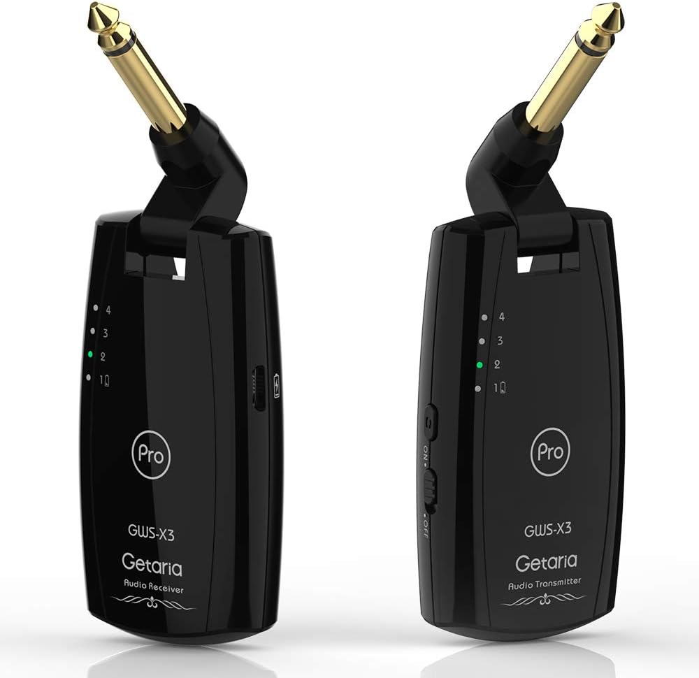 Getaria Professional Wireless Guitar System Rechargeable Wireless Guitar Transmitter and Receiver for Electric Guitar Bass ect