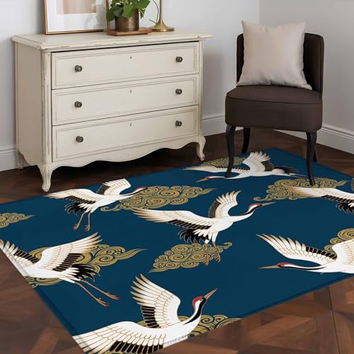 Tapete decorativo rectangular 3x5 de microfibra azul miniatura 4