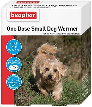 Beaphar One Dose Wormer Small Medium and Large Dogs Dog Worming Tablets (Small Dogs under 6kg)